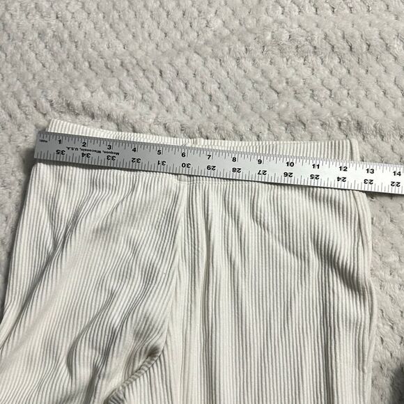 Sans Faff Rachel Enviro Ribbed Flared Leggings Women's White Tall Knit Pull On - Picture 6 of 8